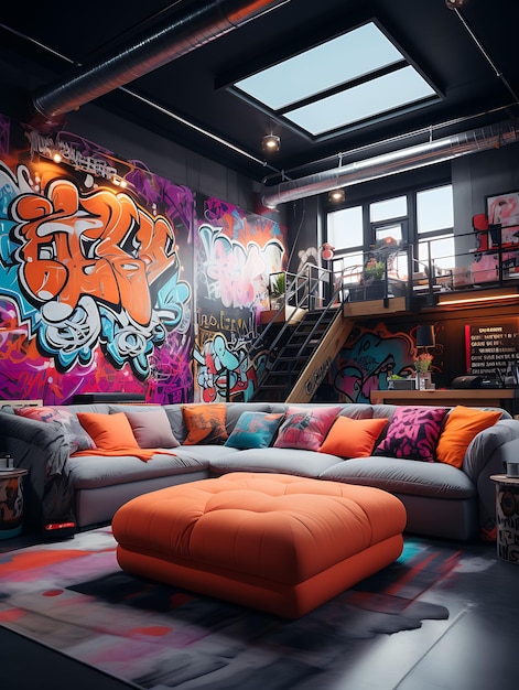 Skate Park Room Skatepark Color Theme Skateboard Display Gra Creative Live Stream Ideia de fundo