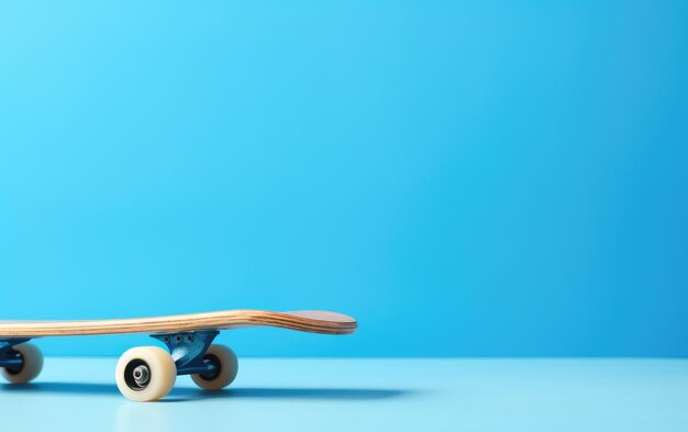 Skateboard Elegance Minimalistisch Blaues Studio Generative KI