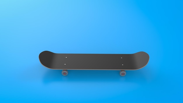 Skateboard em fundo azul