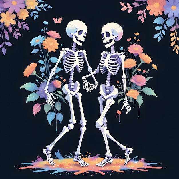 Foto skeleton couple clipart