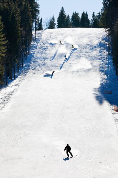 Skifahrer auf einer Piste