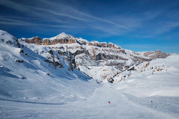 Skigebiet in den Dolomiten, Italien