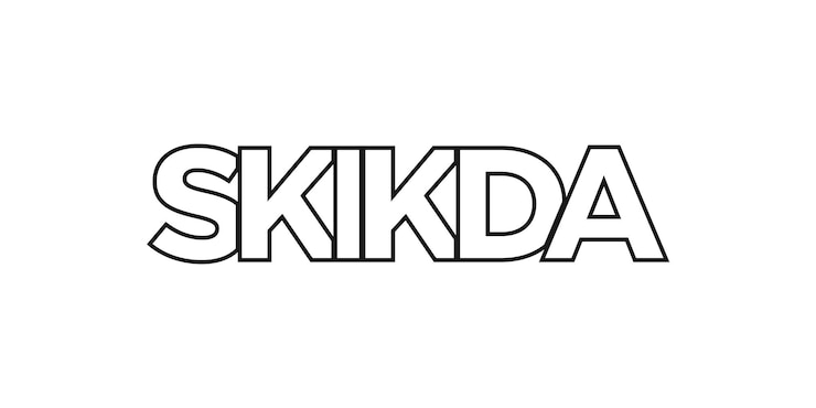 Foto skikda en el emblema de argelia el diseño presenta una ilustración vectorial de estilo geométrico con tipografía audaz en una fuente moderna las letras gráficas del eslogan