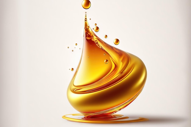 Skincare Essence Oil Molekular gefüllter Flüssigkeitstropfen auf weißem Hintergrund