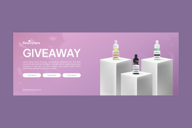 Foto skincare giveaway post design modelo de mídia social post