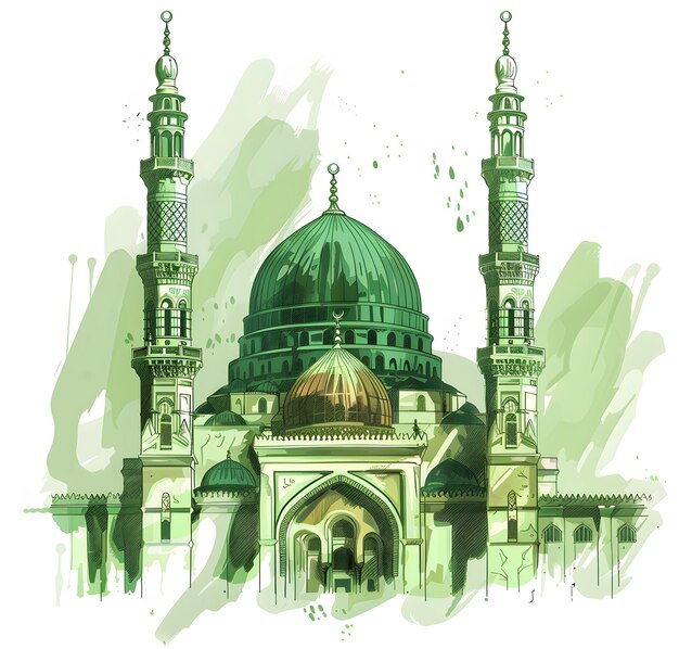 Foto skizze der berühmten moschee vektor-illustration