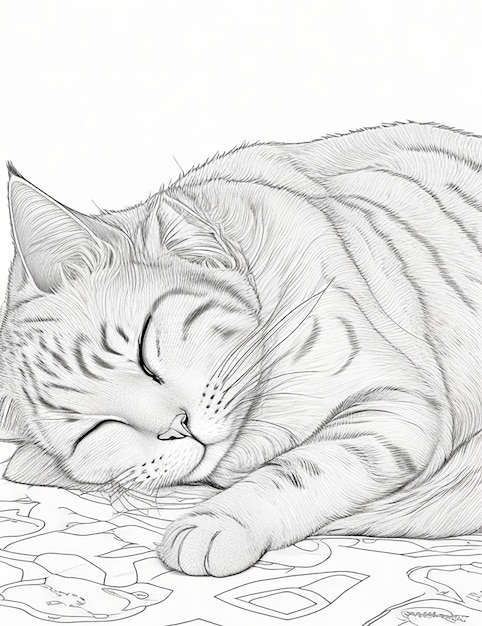 Skizze einer schlafenden Katze