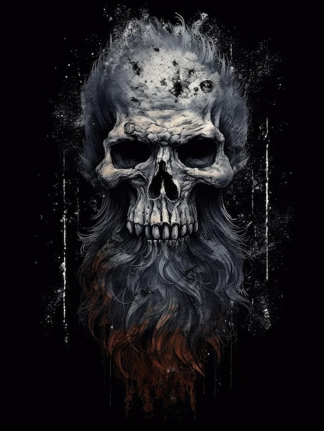 SkullHorror-Illustrationsdruck für T-Shirts Generative KI