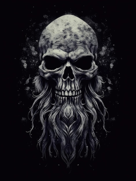 SkullHorror-Illustrationsdruck für T-Shirts Generative KI