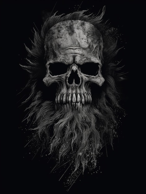 SkullHorror-Illustrationsdruck für T-Shirts Generative KI