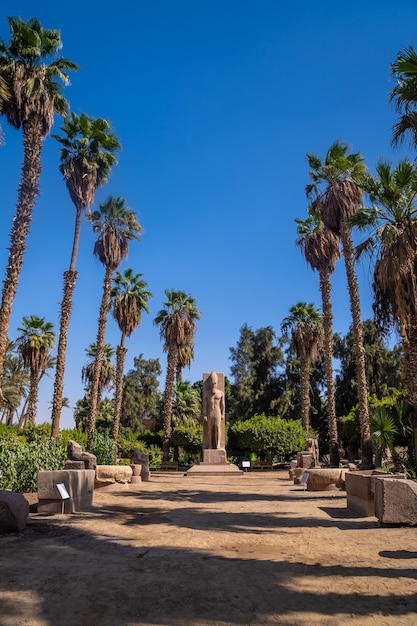 Skulptur von Pharao Ramses II in Memphis in Kairo Ägypten