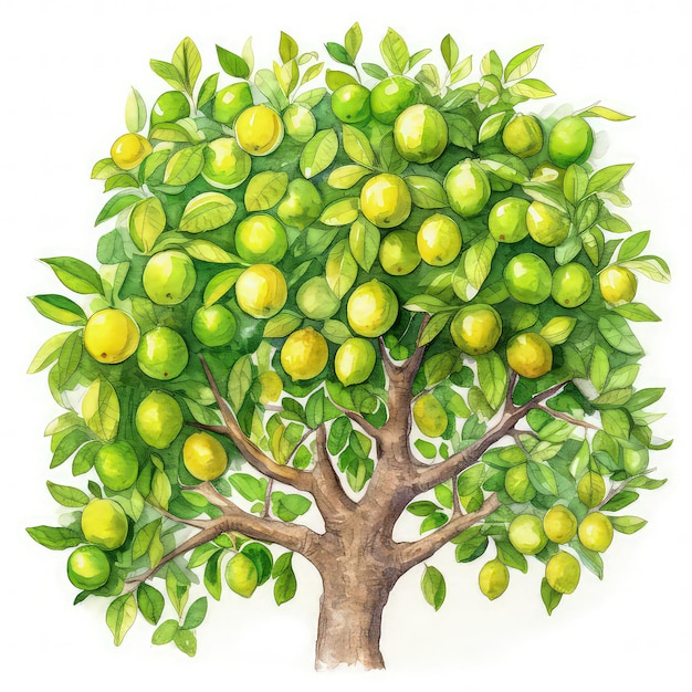 Skurrile Key Lime Tree Aquarell Clipart