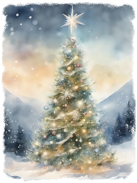 Skurrile Weihnachtsbäume-Illustration