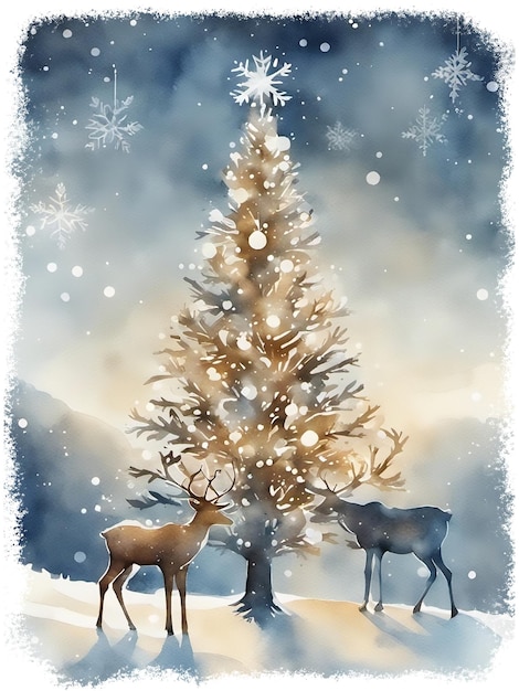 Skurrile Weihnachtsbäume-Illustration