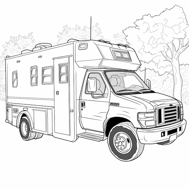 Skurriles Räder-Malbuch für Kinder, animierte Krankenwagen-Abenteuer