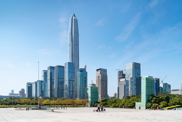 Skyline de arquitectura urbana en Shenzhen