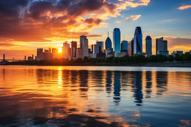 Skyline bei Sonnenuntergang