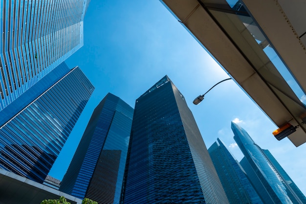 Skyline de la ciudad de Singapur. Downtown rascacielos edificios de oficinas de la megalópolis moderna