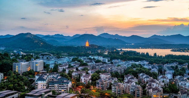 Skyline da cidade de Hangzhou China