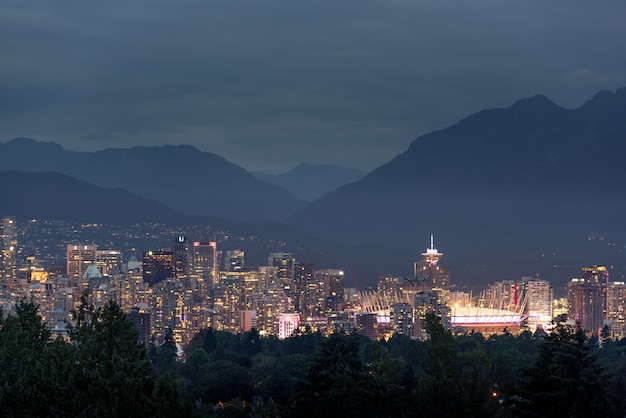 Skyline da cidade de Vancouver, Colúmbia Britânica, Canadá