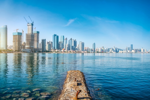 Skyline da paisagem arquitetônica urbana em Qingdao