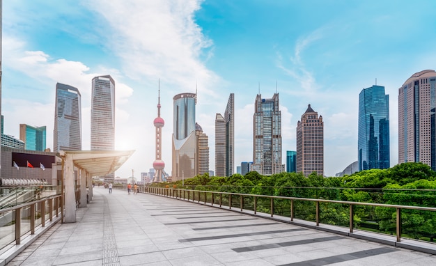 Skyline de paisagem arquitetônica de Shanghai Lujiazui