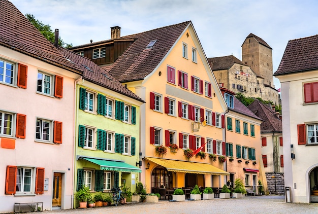 Skyline de sargans, uma cidade no cantão de st. gallen, na suíça