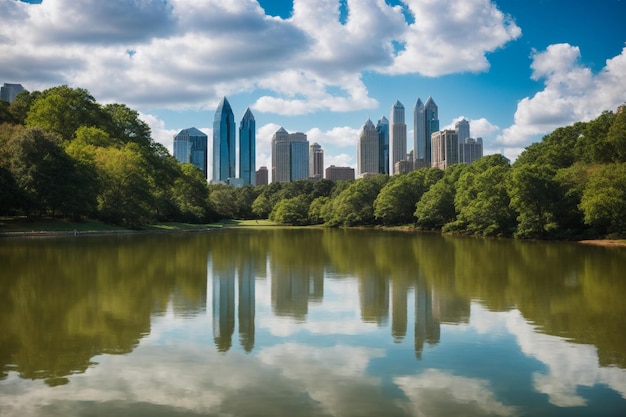 Skyline der Innenstadt von Atlanta vom Piedmont Park aus