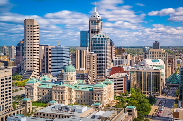 Skyline der Innenstadt von Indianapolis Indiana USA