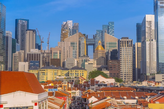 Foto skyline der innenstadt von singapur