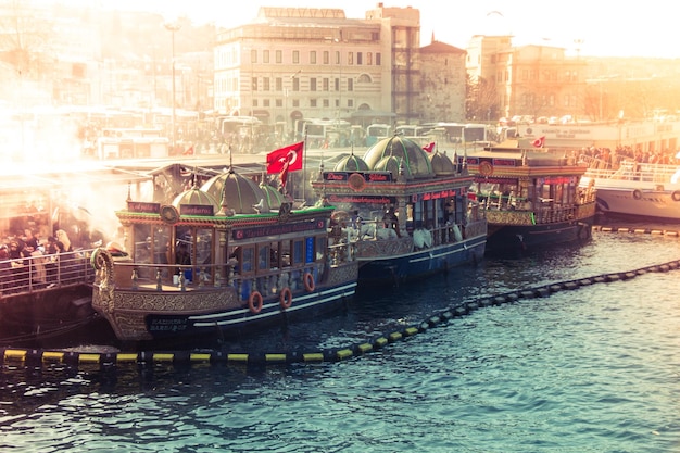 Skyline der Stadt Istanbul Reise-Türkei-Hintergrund Städtischer Panoramablick