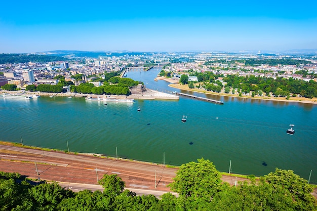 Skyline der Stadt Koblenz in Deutschland