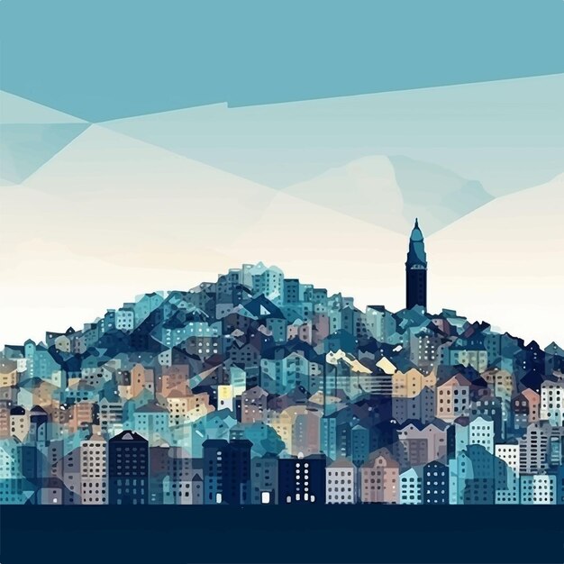 Skyline-Hintergrund-Vektorillustration der Stadt