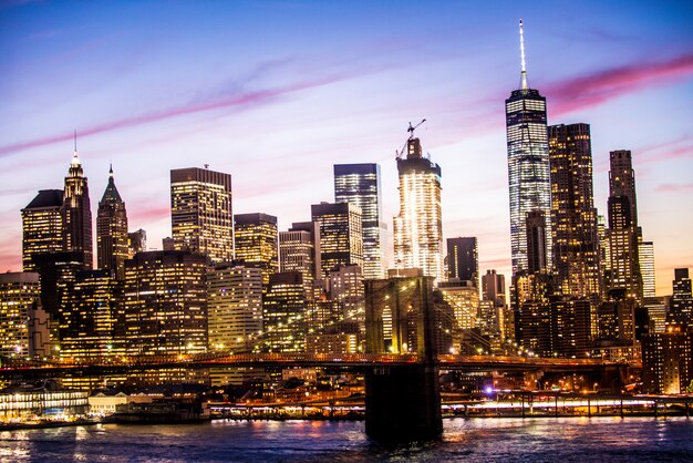 Skyline de Manhattan al atardecer