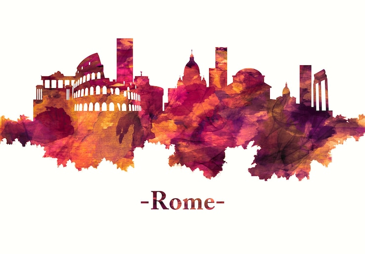 Foto skyline roms italien im rot