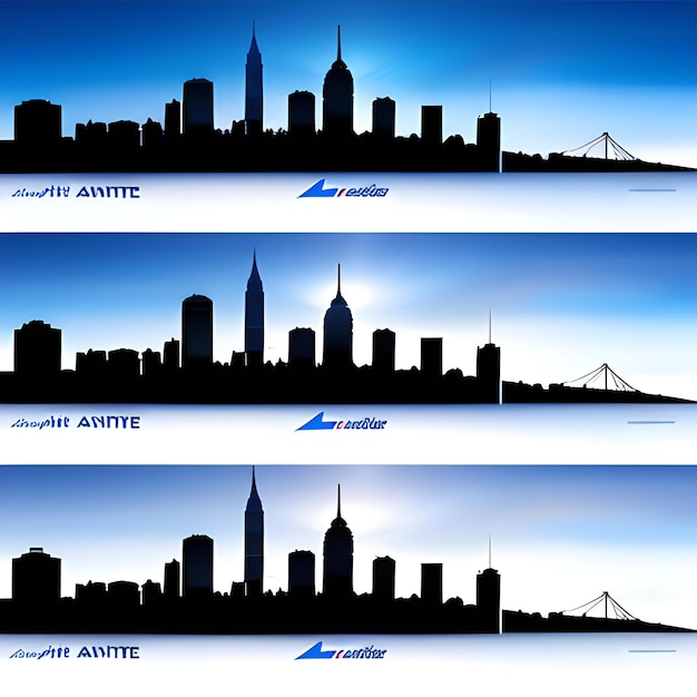 Skyline-Silhouette der Stadt Generative KI