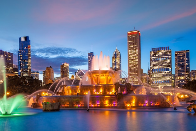 Skyline-Stadtbild der Innenstadt von Chicago von USA