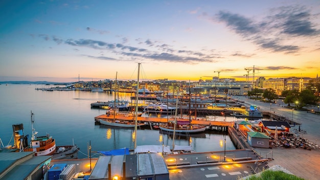 Skyline-Stadtbild der Innenstadt von Oslo in Norwegen