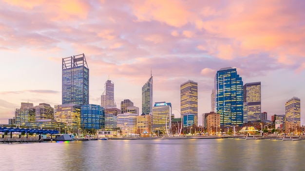 Skyline-Stadtbild der Innenstadt von Perth in Australien