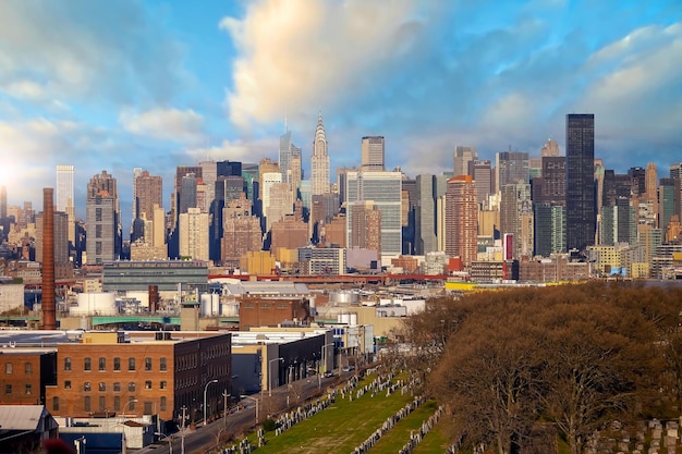 Skyline-Stadtbild von New York City von Manhattan