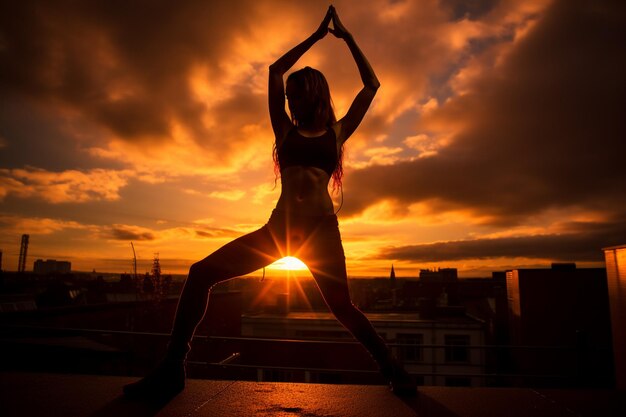 Skyline Stretch Sessions Fitness Girl Fotografia urbana