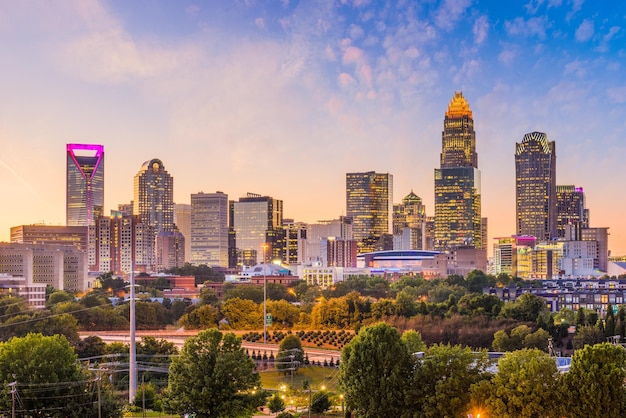 Skyline von Charlotte, North Carolina, USA