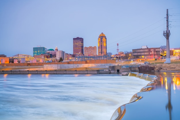 Skyline von Des Moines Iowa in USA (Vereinigte Staaten von Amerika)