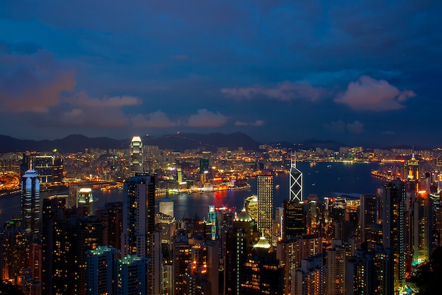 Skyline von Hongkong. Blick vom Victoria Peak.