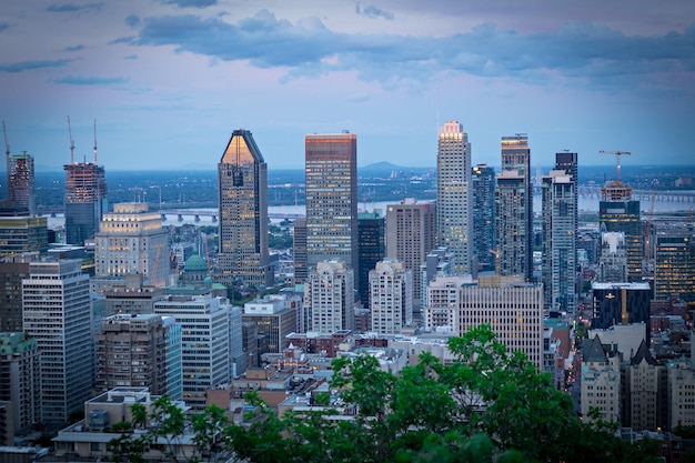 Skyline von Montreal, Blick vom Aussichtspunkt Mont Royal in Montreal, Quebec