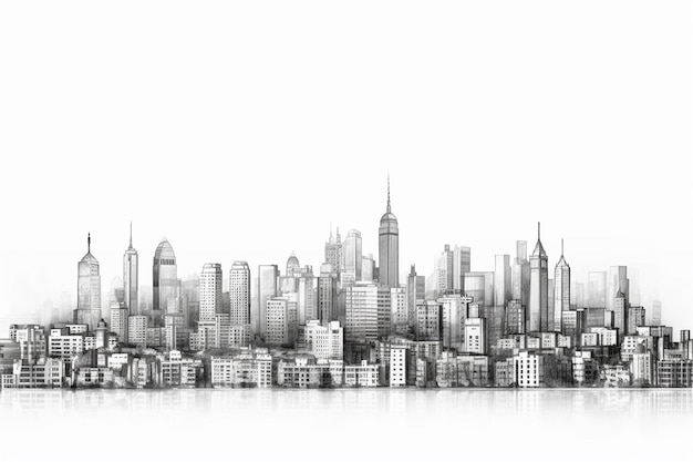 Foto skyline von new york city auf weißem hintergrund 3d-rendering