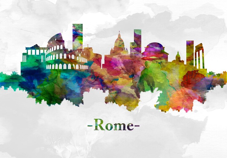 Foto skyline von rom italien