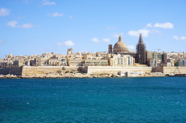 Skyline von Valetta von Sliema Malta Europa