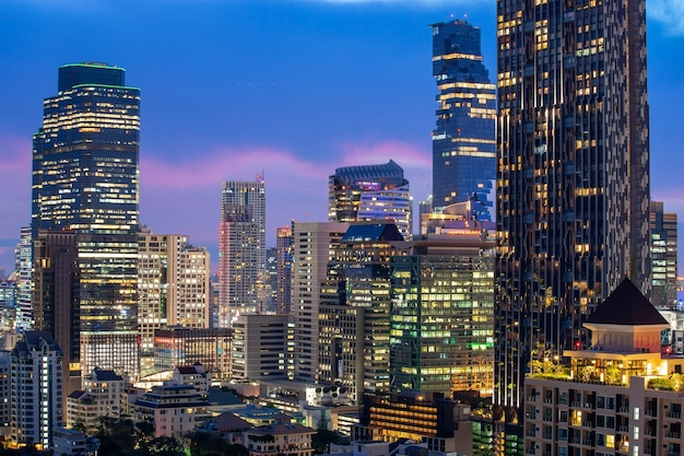 Skylinelandschaft Bangkok Thailand der schönen Skyline Skyline der Vogelperspektive im Stadtzentrum gelegen