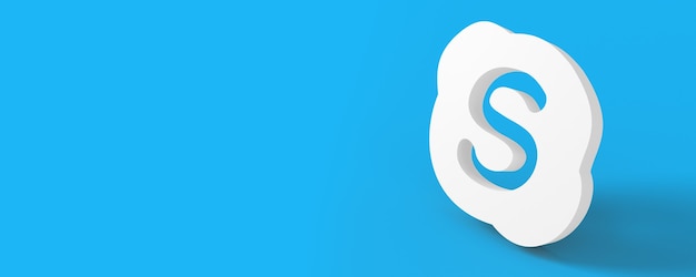 Foto skype-logo mit blauem hintergrund